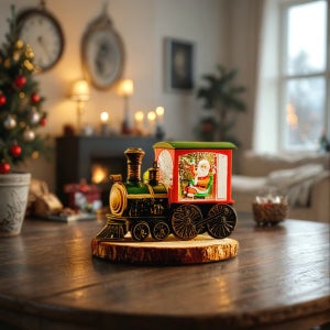 크리스마스 트리 기차 눈내리는 스노우볼 LED 무드등 오르골