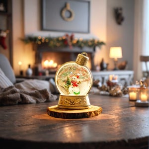 크리스마스 트리 기차 눈내리는 스노우볼 LED 무드등 오르골