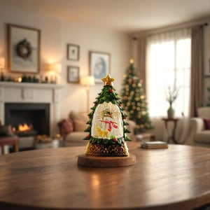 크리스마스 트리 기차 눈내리는 스노우볼 LED 무드등 오르골