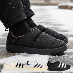 [매장판] 아디다스 퍼피렛 패딩 신발 슬리퍼 베이지 검정 삼바 슈퍼스타 슬립온 gy1593