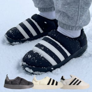 [매장판] 아디다스 퍼피렛 패딩 신발 슬리퍼 베이지 검정 삼바 슈퍼스타 슬립온 gy1593