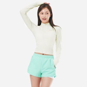 [배럴] 우먼 에센셜 크롭 집업 래쉬가드 아이보리 (B5SWWCZ001IVR)