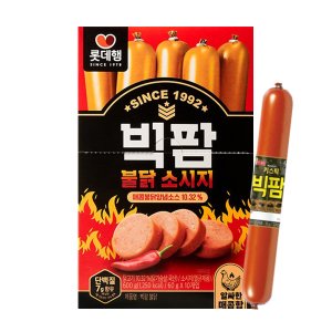 롯데 키스틱 빅팜 불닭 600g (60gx10개입) / 간식 소시지