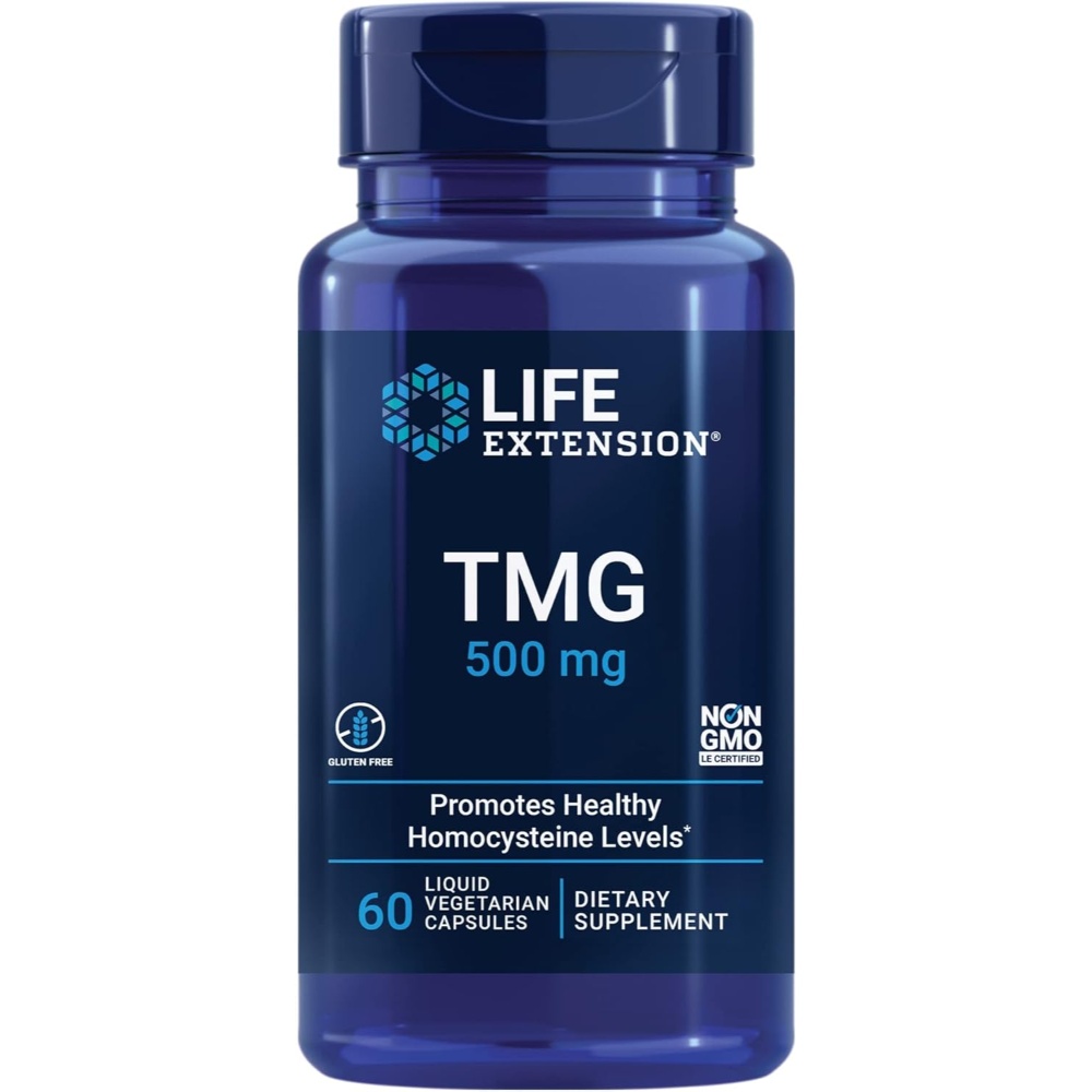 라이프익스텐션 <b>TMG</b> 트리메틸글리신 <b>500MG</b> 60베지캡슐