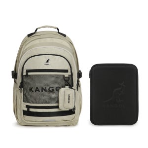 [캉골][N배송] 아이콘 퀀텀 백팩 1466 에크루(태블릿파우치 포함,28L)