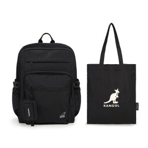 [캉골][N배송] 레트로코어 스튜던트 노트북 백팩 1469 블랙(에코백 포함,23L)