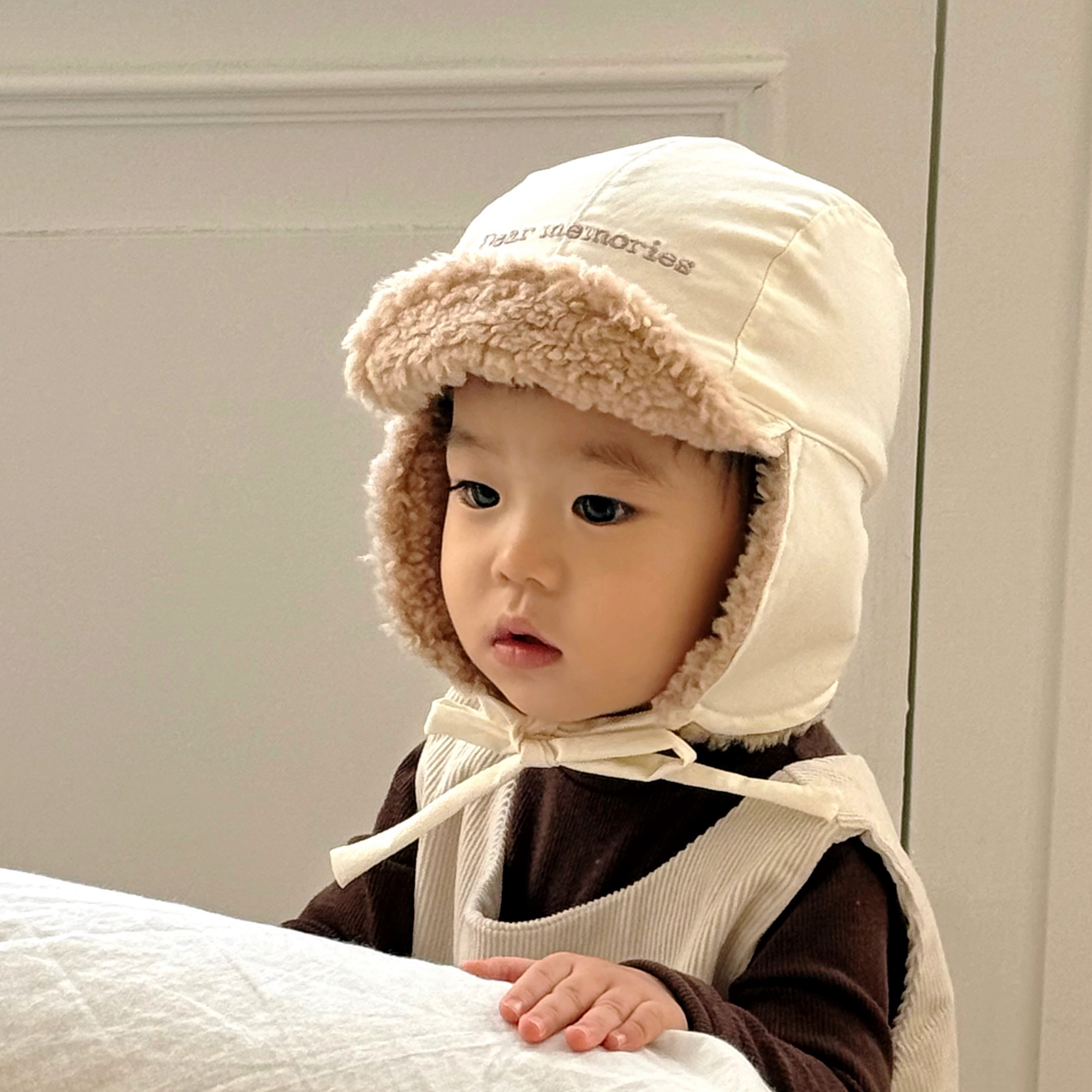 디어메모리즈 푸들트루퍼햇 아기겨울모자 아기모자 아기캡모자