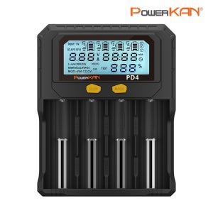 POWERKAN 스마트고속충전기 PD4 고속충전 18650 AA AAA 용량측정 과충전방지
