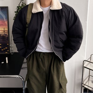 1+1 남자숏패딩 블루종패딩