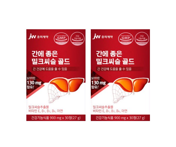 <b>중외제약</b> 미국밀크씨슬비타민B 밀크시슬 영양제 2통 2개월분 실리마린 간건강