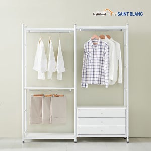 SK473 2단기본형A 3단서랍형B 행거 스틸 선반 철제 드레스룸행거 SET HI