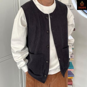 XL-6XL 모노 투데이 코듀로이 기모 발열 조끼 빅사이즈 남자 골덴 베스트