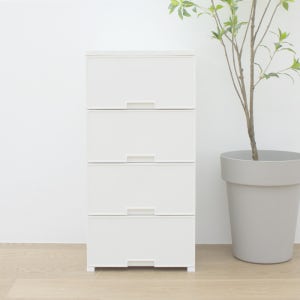 아임홈리빙 모던 우디 4단 화이트 플라스틱 서랍장