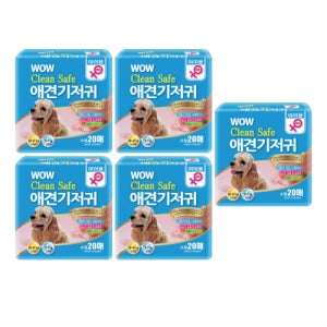 와우 크린세이프 암컷 애견기저귀 S(소형), 20매입, 5개