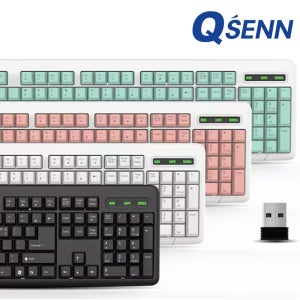 큐센 K1000 무선 멤브레인 사무용 조용한 저소음 무소음 사무실 레트로 보글보글 키보드