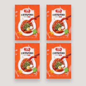 부산 신촌깻잎떡볶이 밀키트 4팩 깻떡 8인분 쌀떡볶이 밀떡 매운