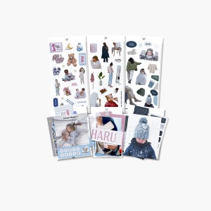 14th all in one Package 겨울테마 흑백 무드 스크랩북 조각 씰 스티커 세트