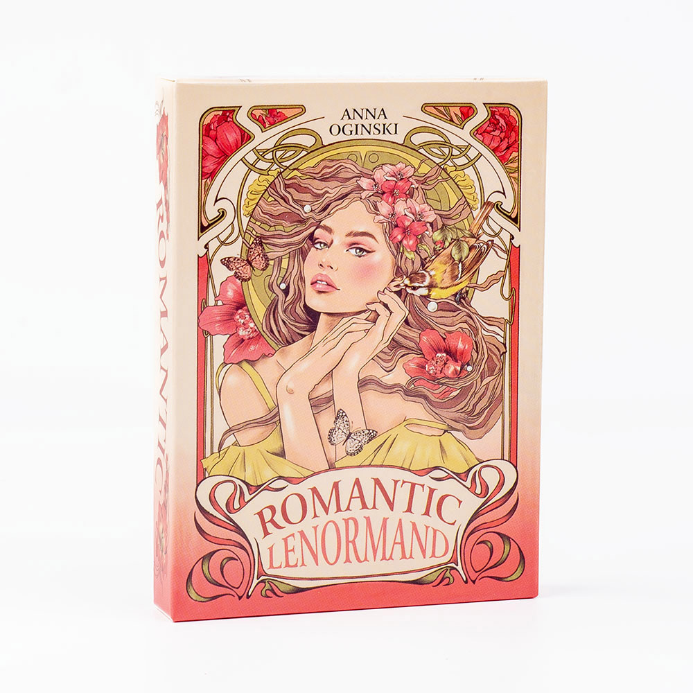이색적 신비한 타로카드 로맨틱 Lenormand 오라클 카드 파티 보드 게임 영어 비전 아르누보 꽃 모티브 37 개 데크 10 2x7 2cm