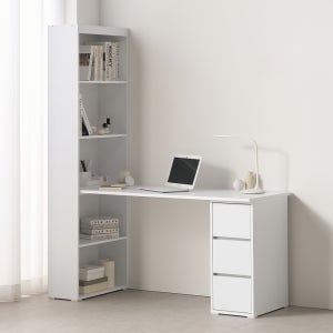 발렌 1500 책상 책장 세트 학생 1인 일자형 편수 책상 서재 공부 서랍장