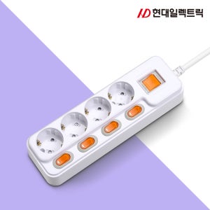 국산 가정용 사무용 전기 연장선 개별+메인 멀티탭 멀티콘센트 16A 4구 5m, 1개