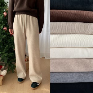 코듀로이 팬츠 빅사이즈 겨울 바지 밴딩 3사이즈 일자핏 골덴 와이드 융기모 팬츠