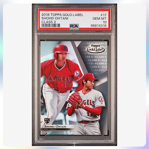 MLB 야구 트레이딩 카드 오타니 쇼헤이 2018 탑스 골드 라벨 클래스3 PSA 10
