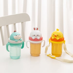 에디슨 프렌즈 흘림방지 입체 유아 빨대컵2 어린이집빨대컵