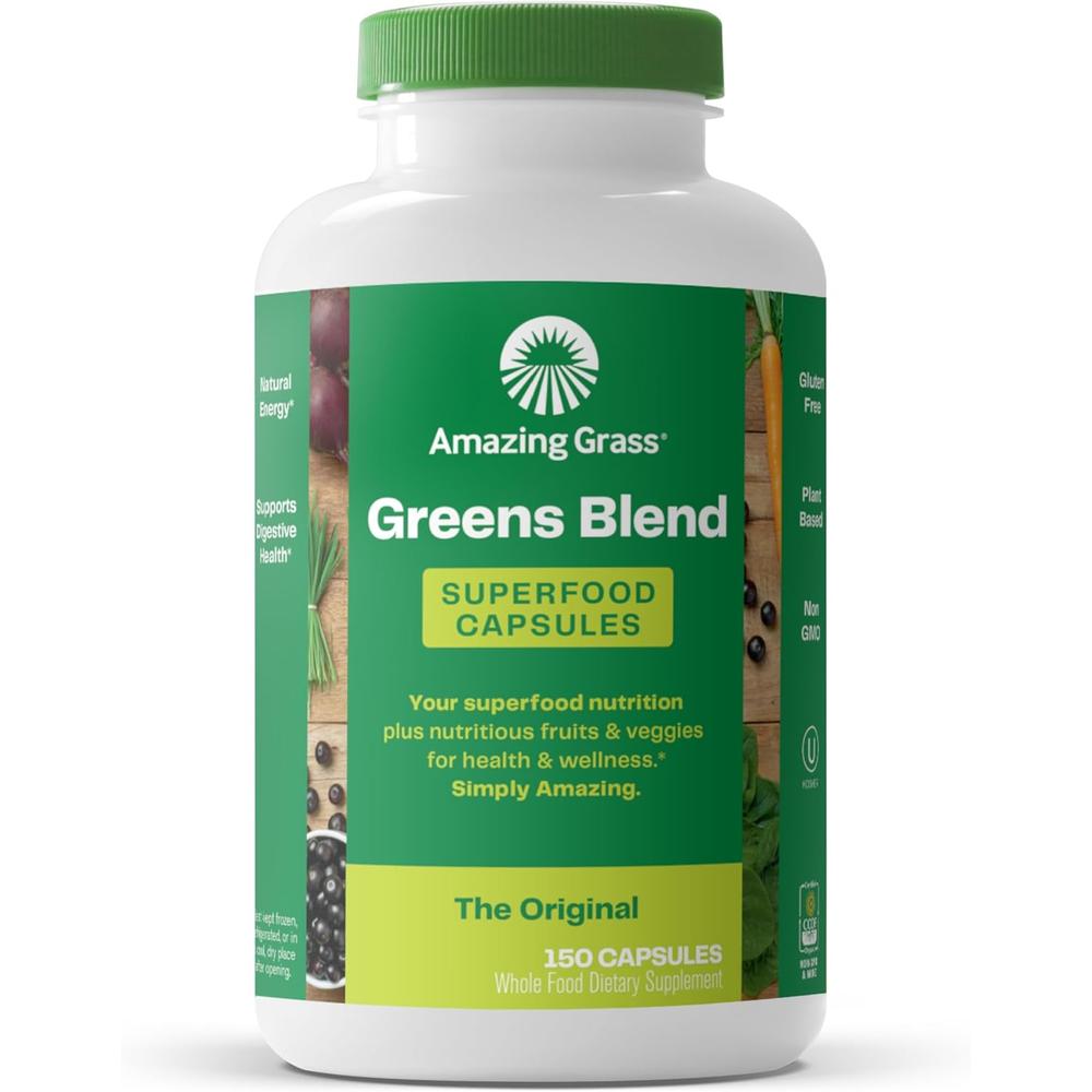 어메이징 그라스 <b>그린</b> 슈퍼푸드 캡슐 <b>오리지널</b> 캡슐 <b>150정</b> Amazing Grass Greens Superfood