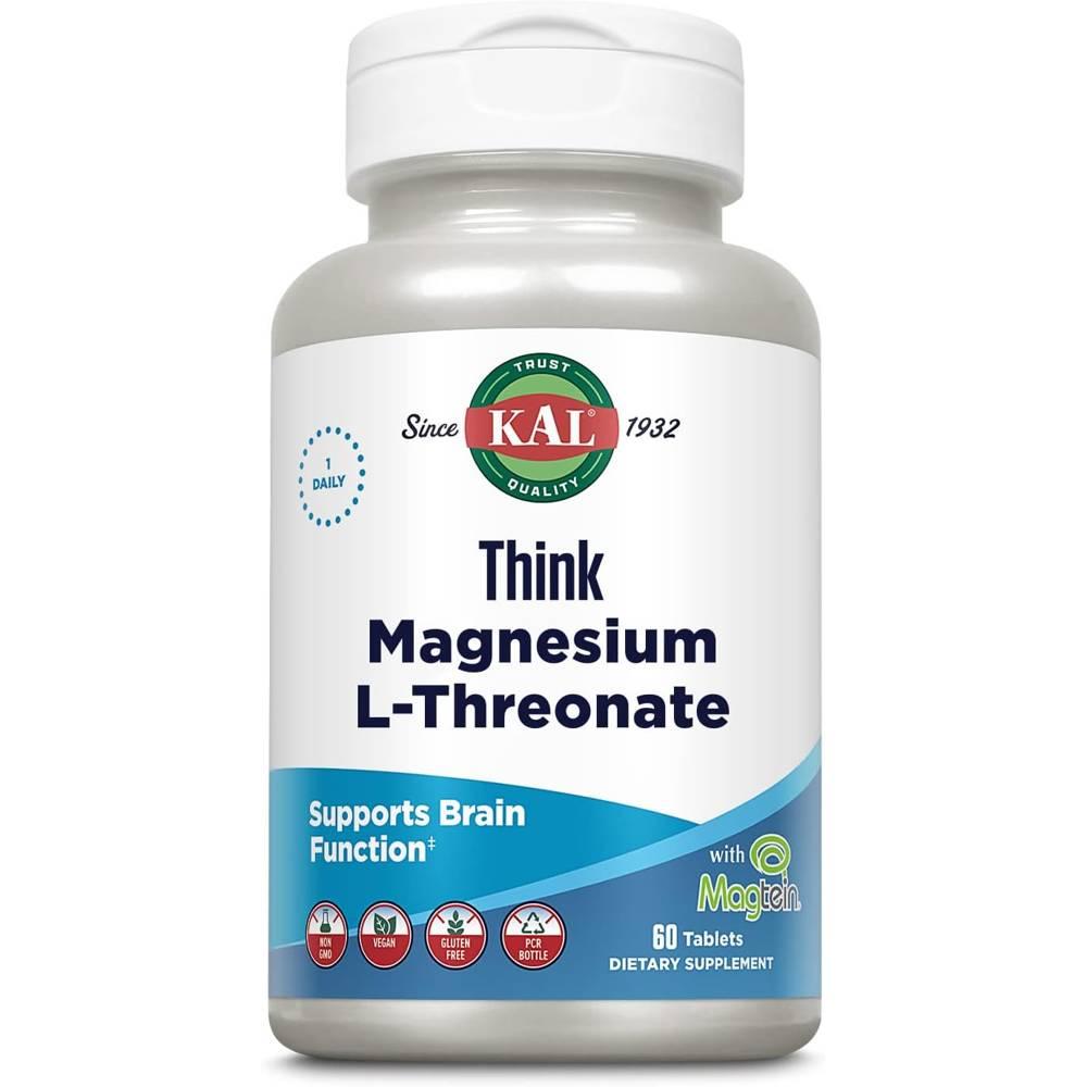 칼 씽크 <b>마그네슘</b> <b>트레온산 2000mg</b> 60정 KAL <b>Think</b> Magnesium L-Threonate