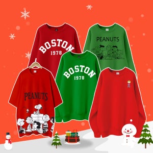 남녀공용 크리스마스 맨투맨 커플티 반팔티 모음전