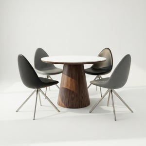 세이 원형식탁 월넛 블랙 원통다리 포세린 세라믹 테이블 2인 4인 6인 850 1000 1100 1200