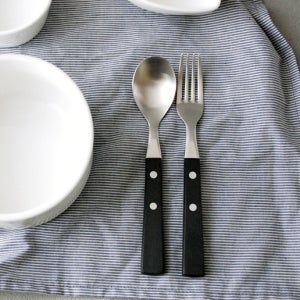 모던 블랙 샐러드 스푼 포크 디저트 빙수 브런치 카페 양식기 세트
