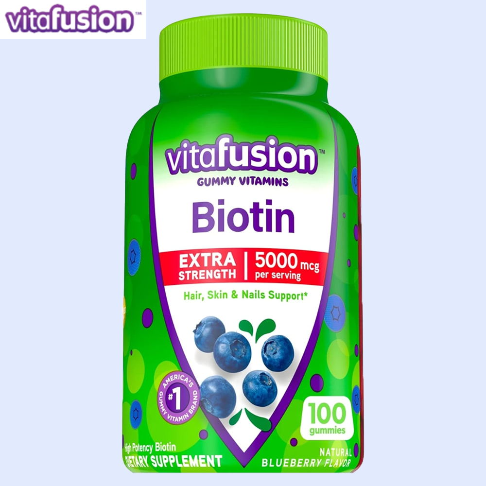 비타퓨전 비오틴 5000mcg 내추럴베리맛 100정 Extra Strength