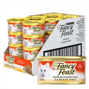 팬시피스트 화이트라벨 고양이 주식캔 습식사료 연어, 85g, 24개