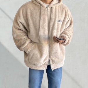 밍크후리스 퍼자켓 양털후리스 남자밍크후드집업