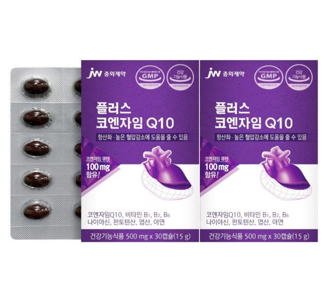 <b>중외제약</b> 코엔자임큐텐 코큐텐 2통 60캡슐 2개월분 Q10 코엔자임 유비퀴논 <b>항산화</b>영양제