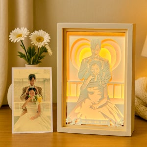 [핸드메이드] 주문제작 무드등 페이퍼아트 커스텀 조명 수유등 취침등 굿즈 기념일 결혼 선물 우미네 공방