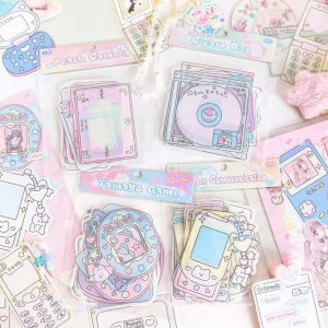 Y2K 레트로 다꾸 스티커 세트 씰스티커 포토카드 폰꾸 탑꾸 빈티지 하이틴 키치 감성