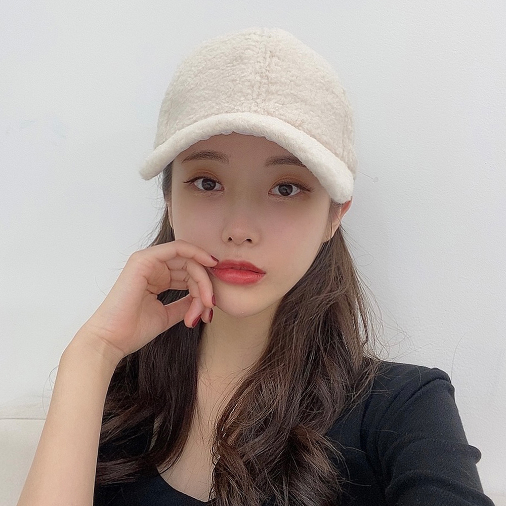 양털 뽀글이 여자 야구 모자 겨울 볼캡