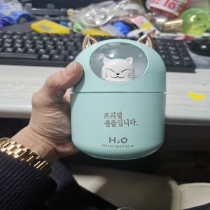 당진프리덤 각인 7색무드등 귀여운 냥냥이 스타 야옹이가습기 2중회로 (필터1+5추가) 굿