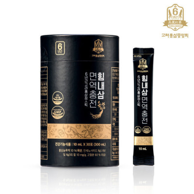<b>홀라이프</b> 고려홍삼중앙회 힘내삼 <b>면역</b>충전 6년근 고려홍삼정스틱 30포 (3박스) 대용량