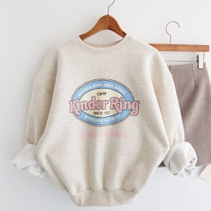 Kinder 레터링 프린트 포근 기모 맨투맨티셔츠