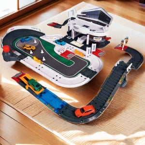 포르쉐 오리지널 익스피리언스센터 트랙 모형 패키지 + 다이캐스트 5대 피규어