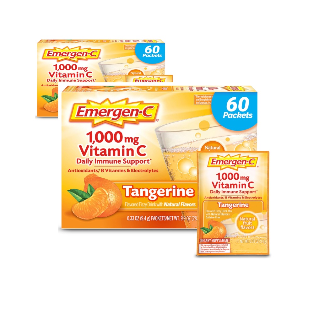 미국 이머전씨 EmergenC 이뮨 서포트 비타민C 탠저린 파우더 60개입 2박스