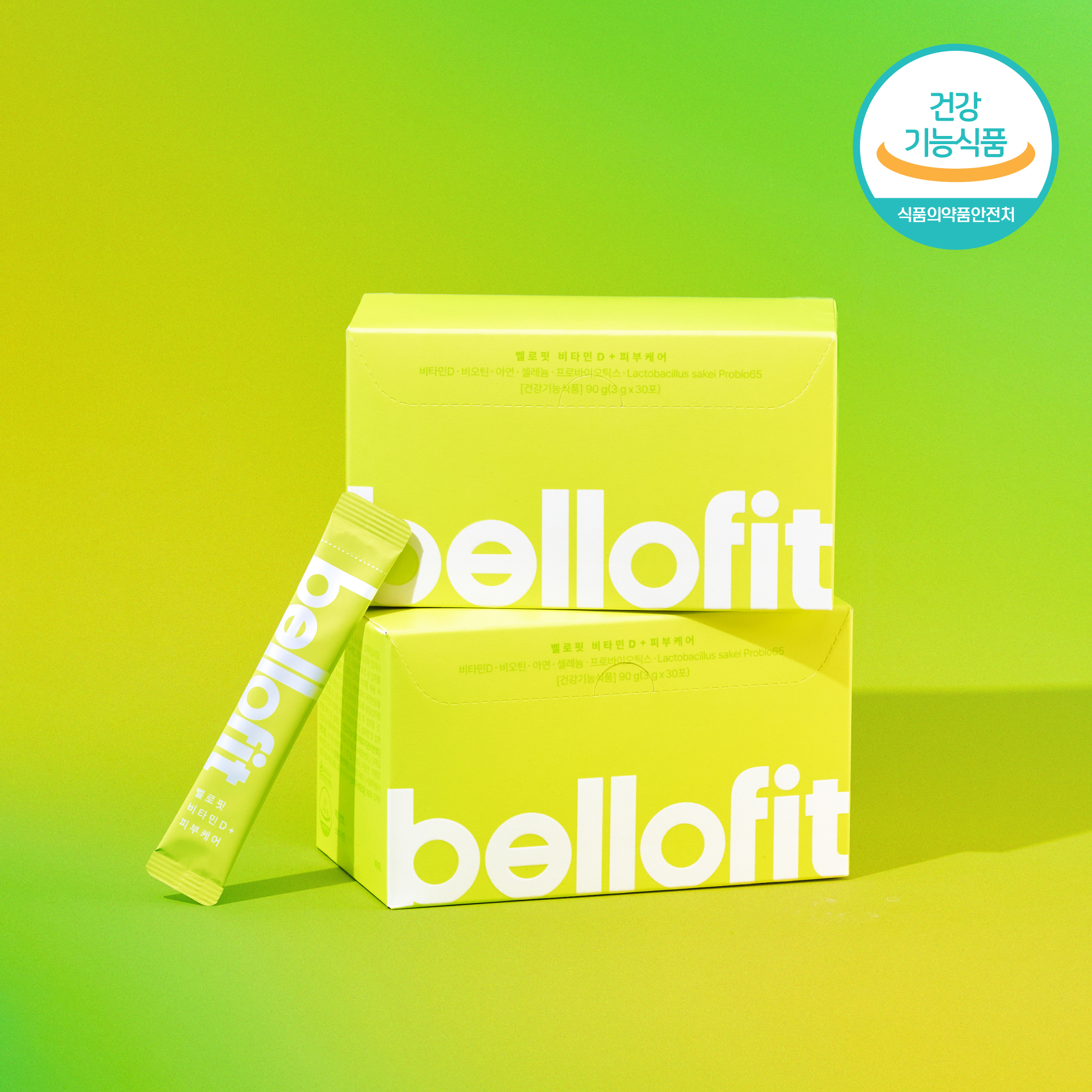 [벨로핏] 비타민D피부케어 1000IU 피부케어유산균 장유산균 비피더스균 100억