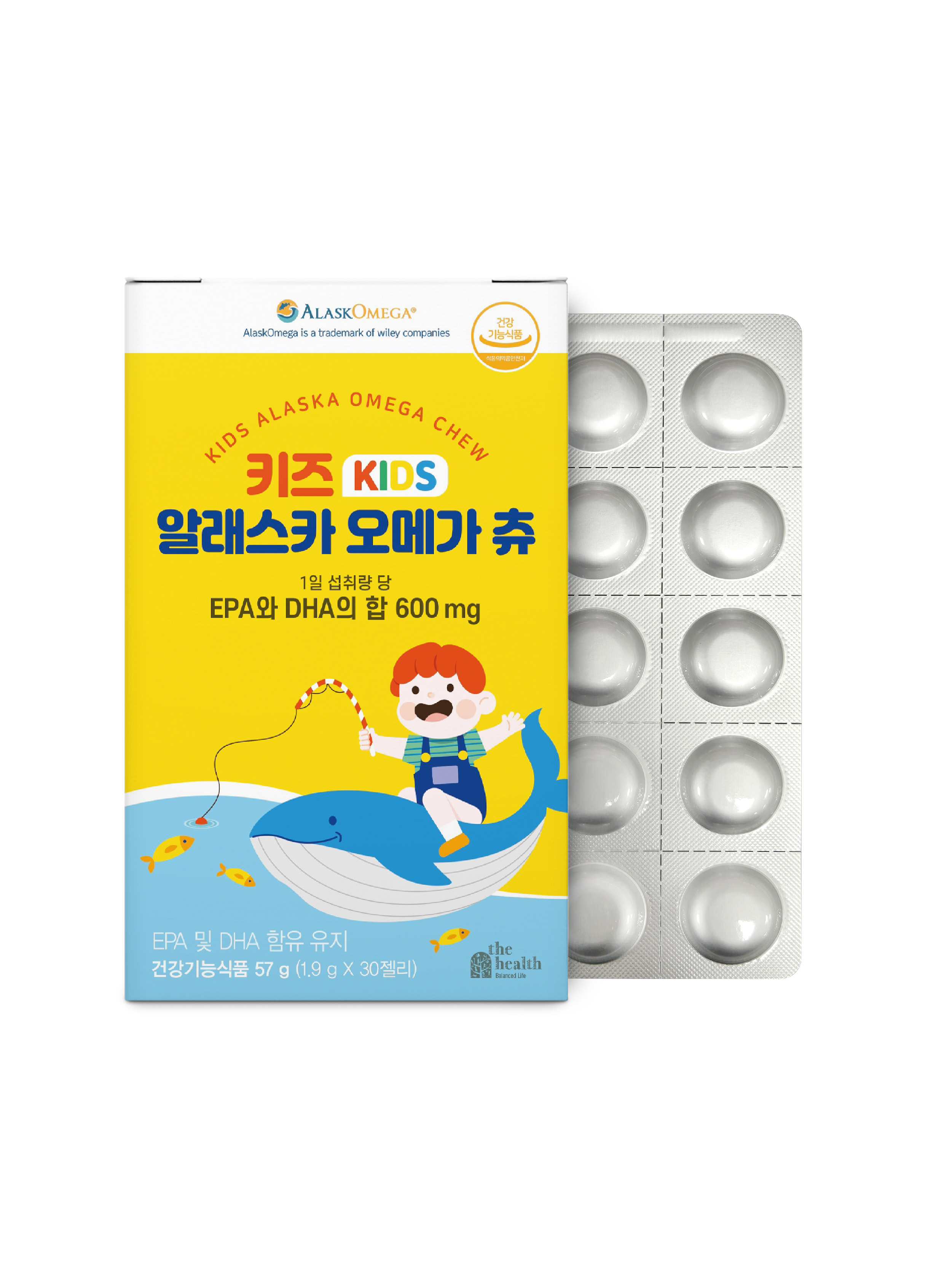 더헬스 키즈 <b>알래스카 오메가</b> 츄 (1.9 g x 30젤리)