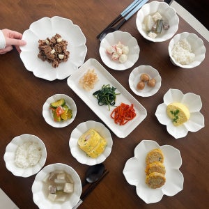 모이 화이트 플라워 2인 접시 그릇세트 12P 신혼부부 혼수 부모님 결혼 집들이선물