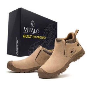 [비탈로] 초경량 스웨이드 슬립온 안전화 용접 경량 볼 넓은 작업화 사계절용