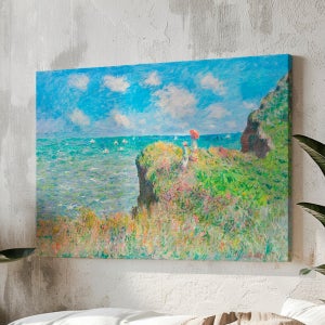 클로드 모네 인테리어 명화 작품 절벽위의 산책 18호 70x50cm 캔버스액자