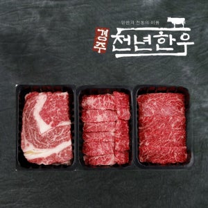 경주천년한우 투뿔(8)등급 선물세트10호 등심 업진살 치마살 총1.2kg